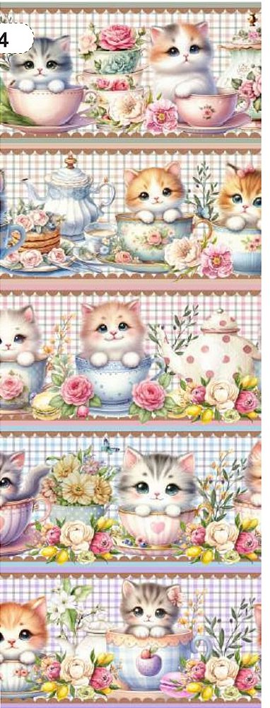 Tricoline digital Gatinhos (0,55cm x 1,50 de largura)