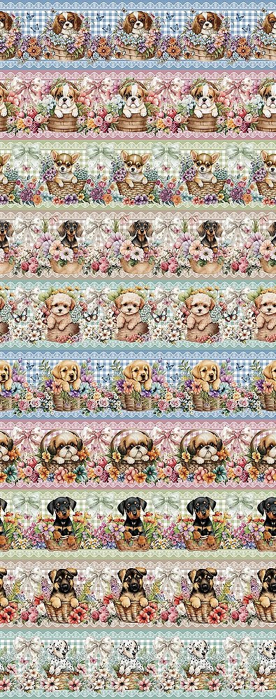 Ttricoline digital pets e flores(0,55cm x 1,50 de largura)