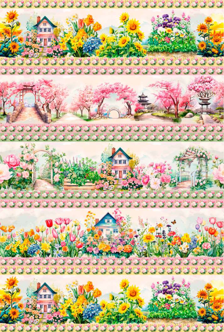 Tricoline digital Campo Florido (0,55cm x 1,50 de largura)