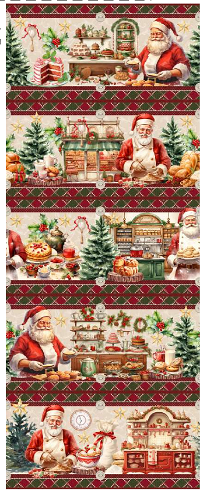 Tricoline digital Natal com Papai Noel(0,55cm x 1,50 de largura)