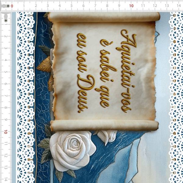 Tricoline digital 3D Frases Bíblicas (0,55cm x 1,50 de largura)