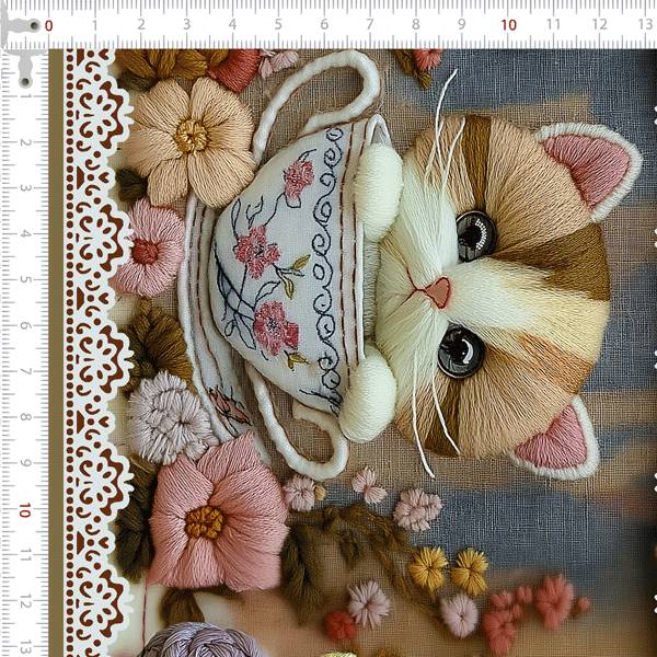 Tricoline digital 3D Gatinhos (0,55cm x 1,50 de largura)