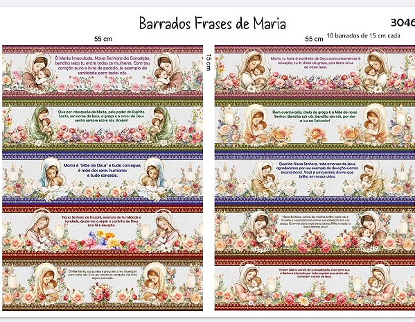 Tricoline digital Frases de Maria (0,55cm x 1,50 de largura)