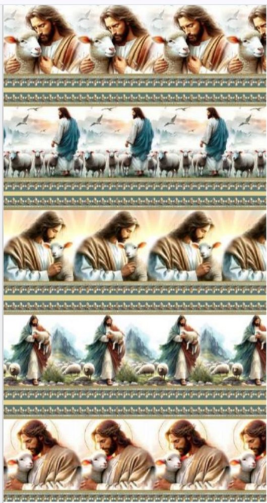 Tricoline digital Natalino Bom Pastor (0,55cm x 1,50 de largura)