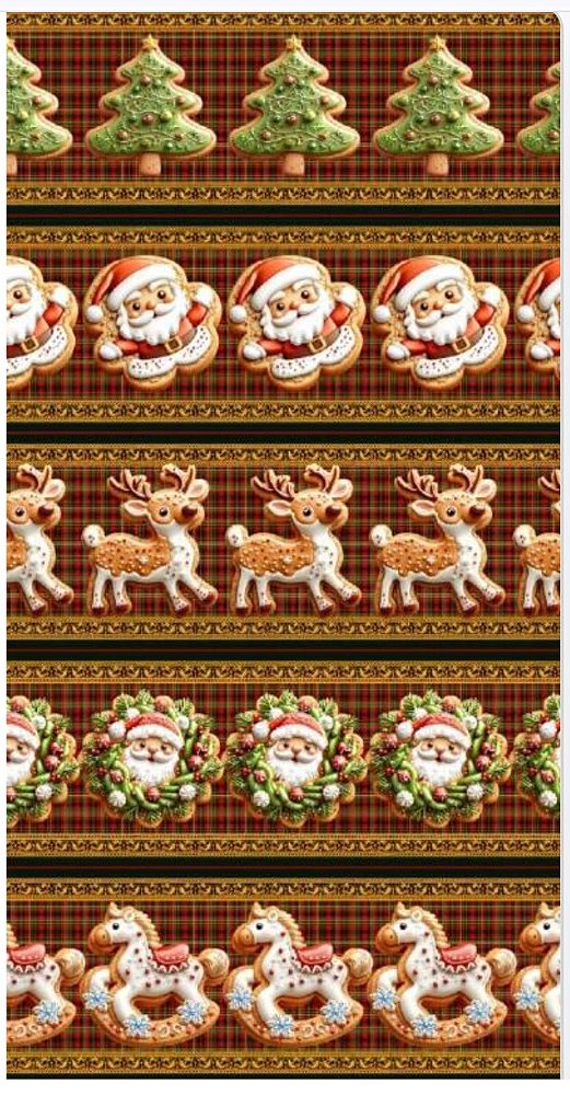 Tricoline digital Biscoitos de Natal (0,55cm x 1,50 de largura)
