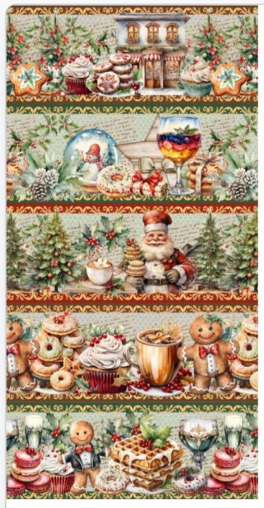 Tricoline digital Natal Docinhos (0,55cm x 1,50 de largura)