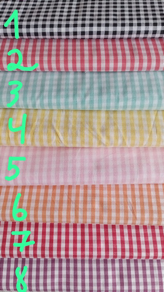 Tricoline xadrez fio tinto num 6 (0,55cm x 1,50 de largura)