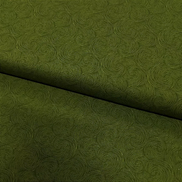 Tricoline Estampa Espiral Verde Oliva (0,50cm x 1,50 de largura)