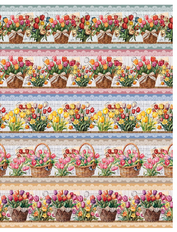 Tricoline digital Tulipas (0,55cm x 1,50 de largura)