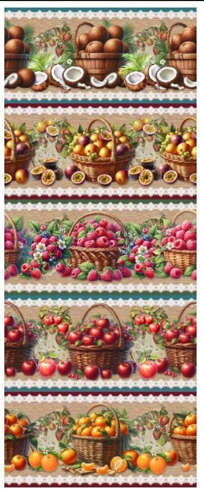 Tricoline digital Frutas (0,55cm x 1,50 de largura)