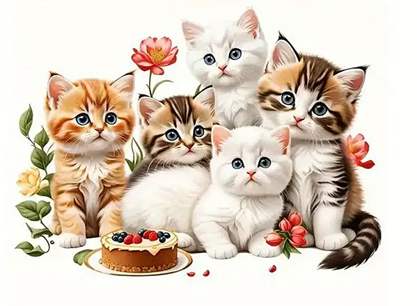 Transfer para tecido, gatinhos( 1 unidade)