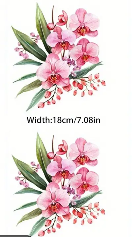 Transfer para tecido, Orquídeas ( 2unidades)