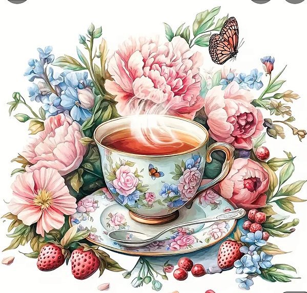 Transfer para tecido, Peônias  pequenas (kit com 3 unidades)