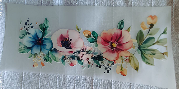 Transfer para tecido, faixa floral (kit 2 unidades)
