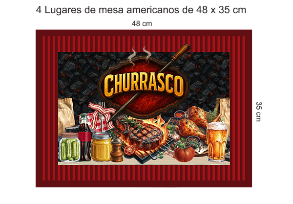 Jogo americano em sarja impermeável (4 unidades)