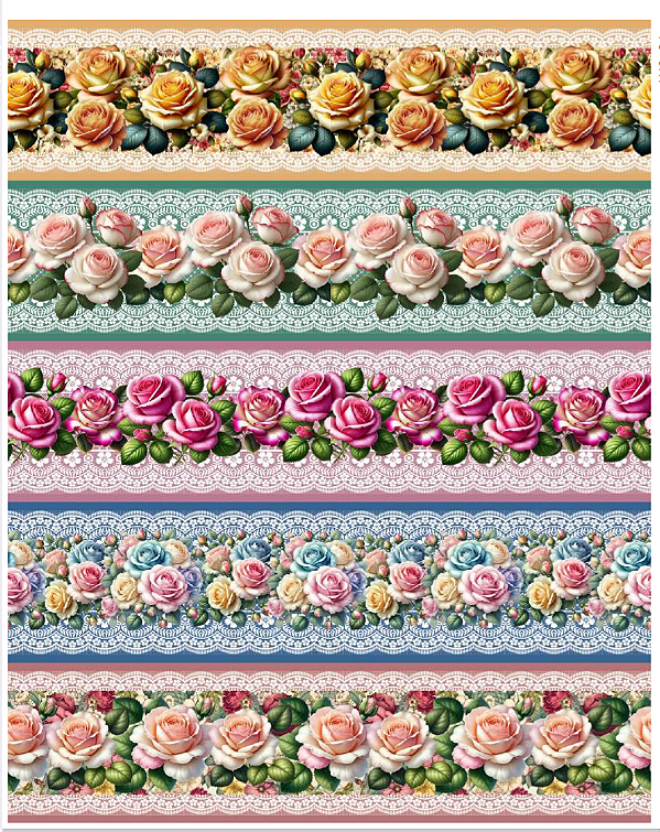 Tricoline digital Rosas 3D 1 (0,55cm x 1,50 de largura)