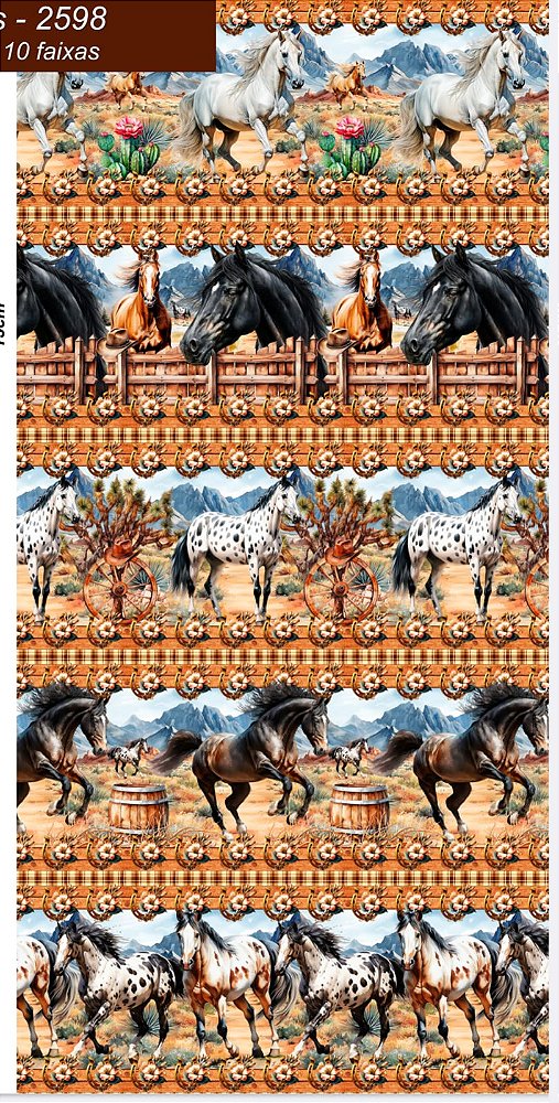 Tricoline digital Cavalos 1 (0,55cm x 1,50 de largura)