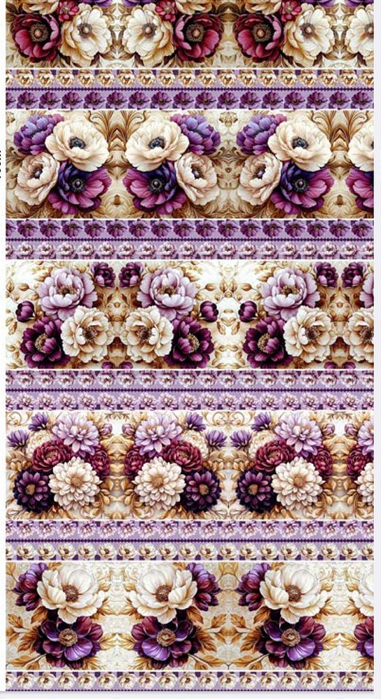 Tricoline digital Peônias (0,55cm x 1,50 de largura)