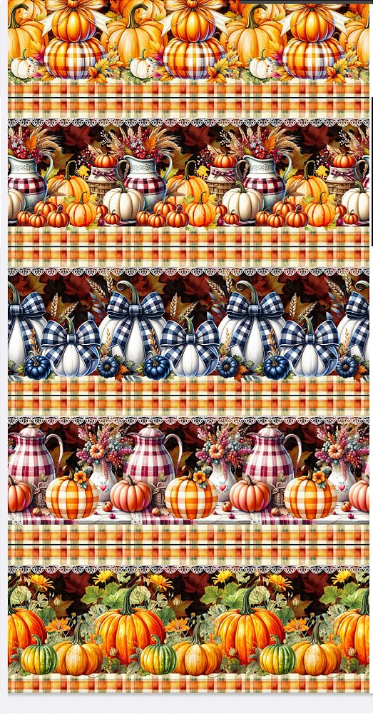 Tricoline digital Abóboras Vintage (0,55cm x 1,50 de largura)