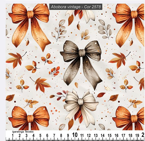 Tricoline digital Coleção Abóboras Vintage Compose 2(0,55cm x 1,50 de largura)