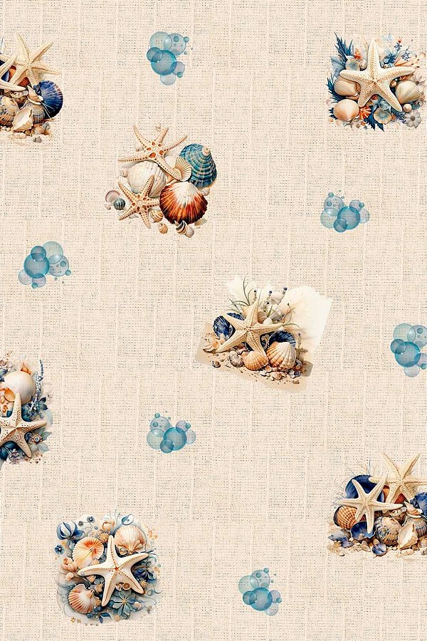 Tecido sacaria Especial Gourmet, Fundo do mar (50cm x 1,50)