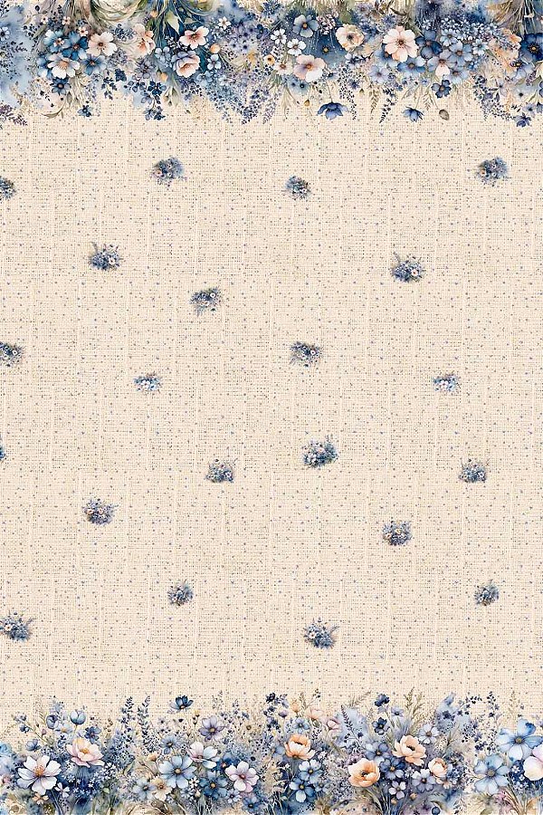 Sacaria especial Gourmet Floral azul (50cm x 1,50)