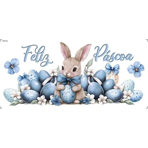 Decalques para tecido DTF Feliz Páscoa (27cm x 12cm)