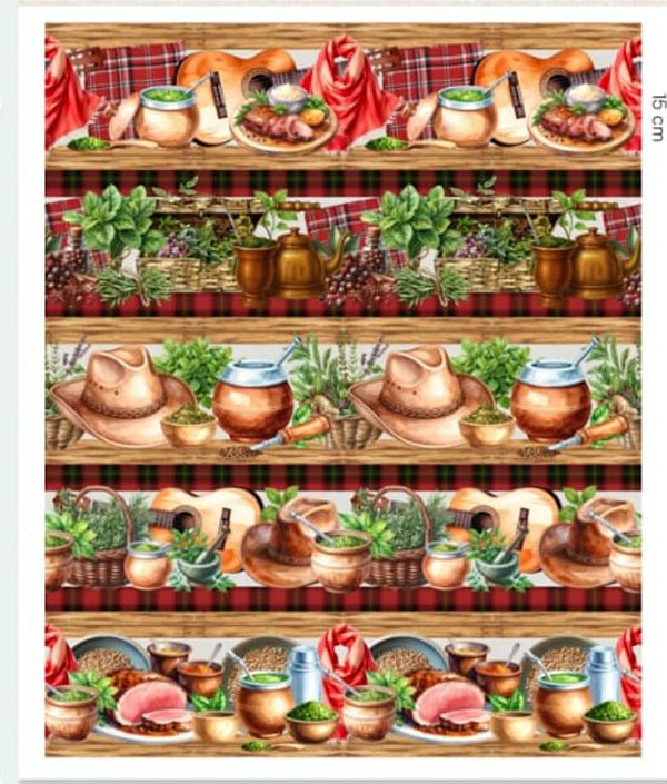 Tricoline digital Chimarrão (55cm x 1,50)