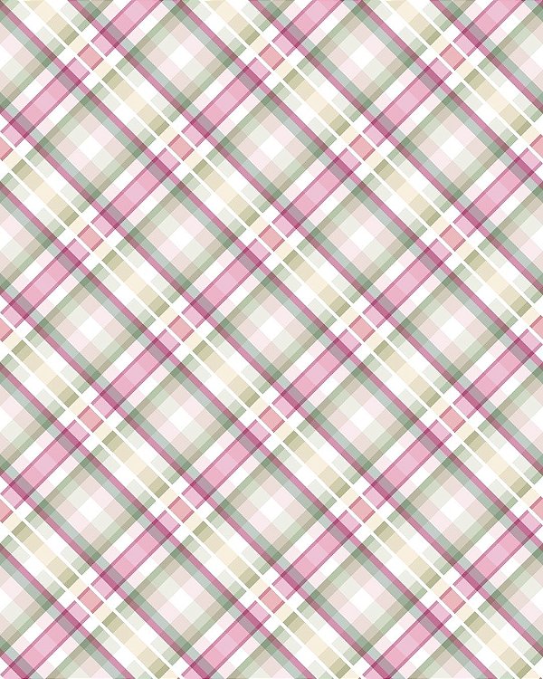 Tricoline xadrez Rosa e verde (55cm x 1,50)