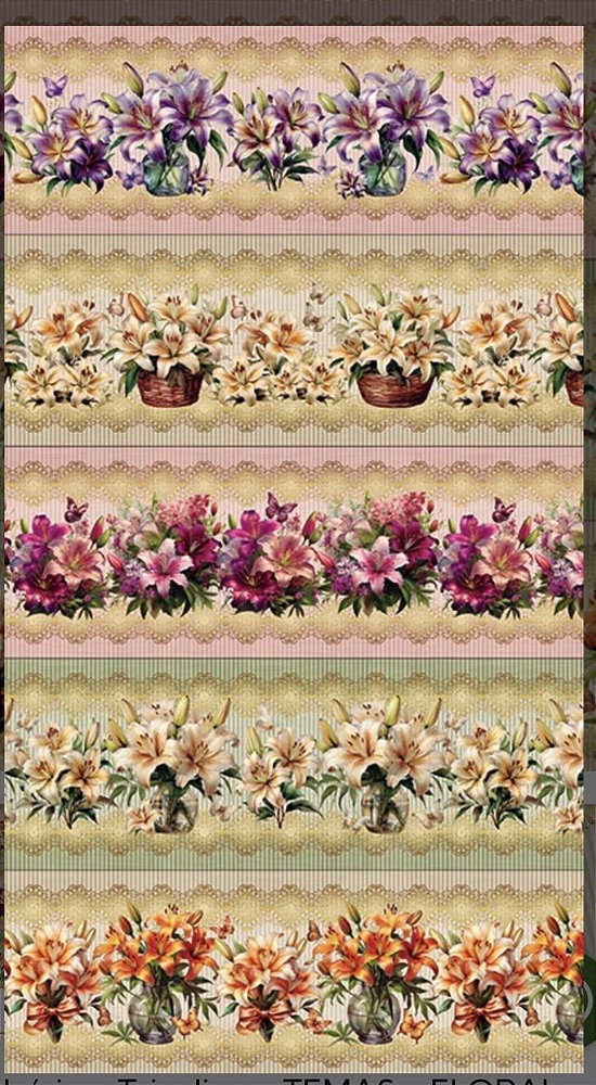 Tricoline digital Lirios (55cm x 1,50)