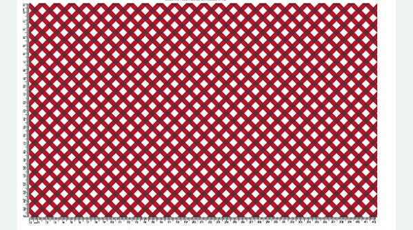 Tricoline Xadrez Enviesado Vermelho (55cm x 1,50)