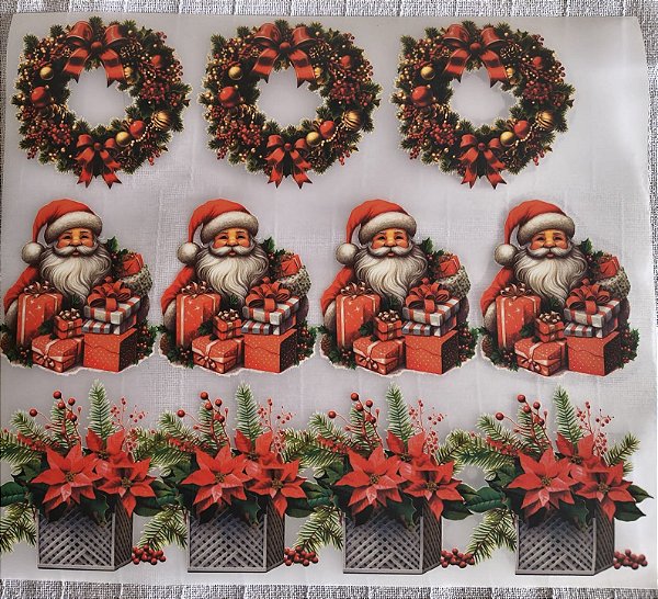 Decalques para tecido DTF Natal, Kit 2