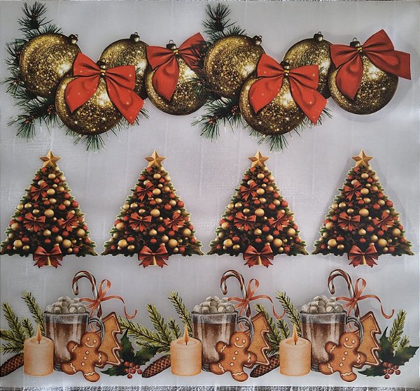 Decalques para tecido DTF Natal, Kit 3