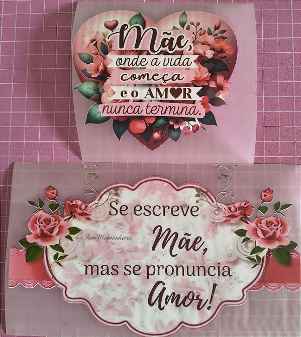 Decalques para tecido Dia das Mães kit 3