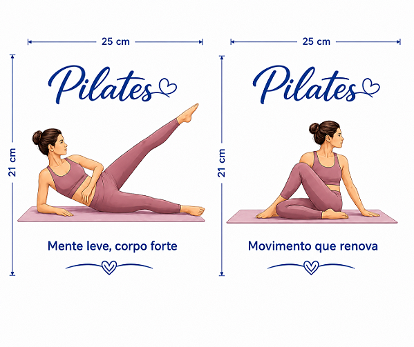 Decalques têxtil Pilates (1 faixa com duas imagens)