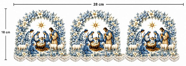 Decalques para tecido DTF Natal (faixa com 28cm x 10)