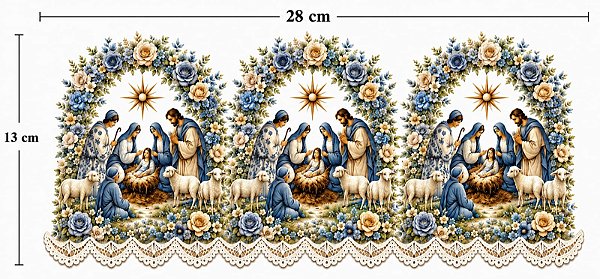 Decalques para tecido DTF, Natal (28cm x 13cm)