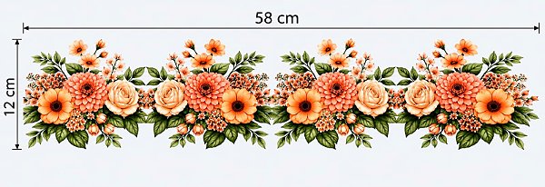 Decalques para tecido DTF GG Floral (1 faixa de 58cm x 12)