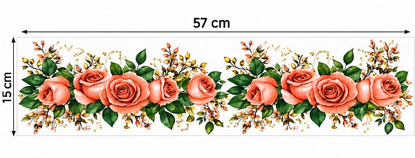 Decalques para tecido DTF GG Rosas (57cm x 15cm)