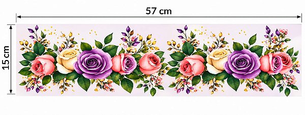 Decalques para tecido DTF GG Rosas 1 (57cm x 15cm)