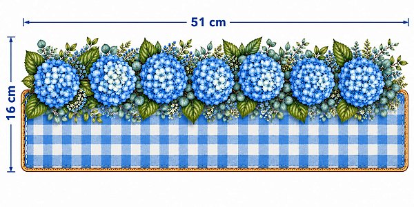 Decalque para tecido DTF GG floral (51cm x 16cm)