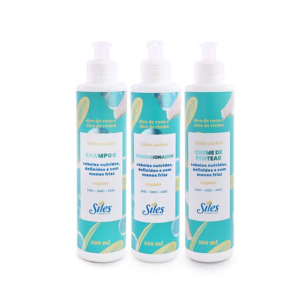 Shampoo, Condicionador e Creme de Pentear - Linha Cachos