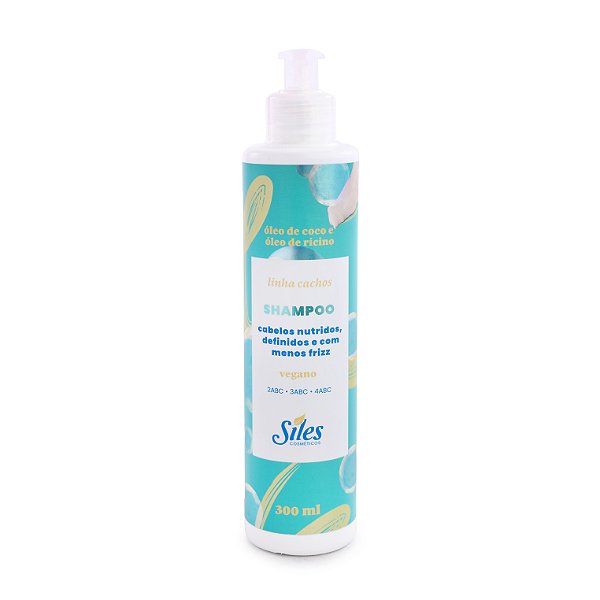 Shampoo Linha Cachos com Óleo de Coco e Óleo de Rícino
