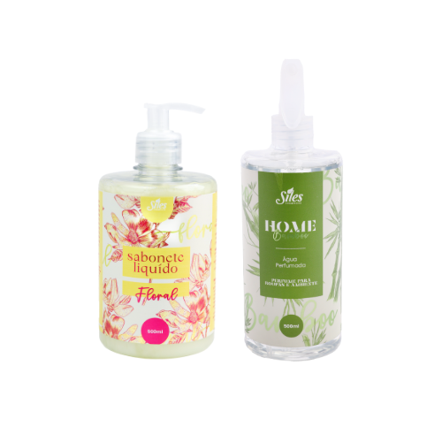 Kit Sabonete Líquido Floral + Água Perfumada Bamboo 500ml