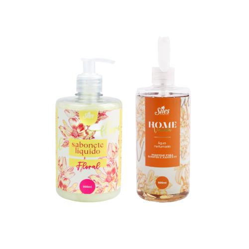 Kit Sabonete Líquido Floral + Água Perfumada Vanilla 500ml