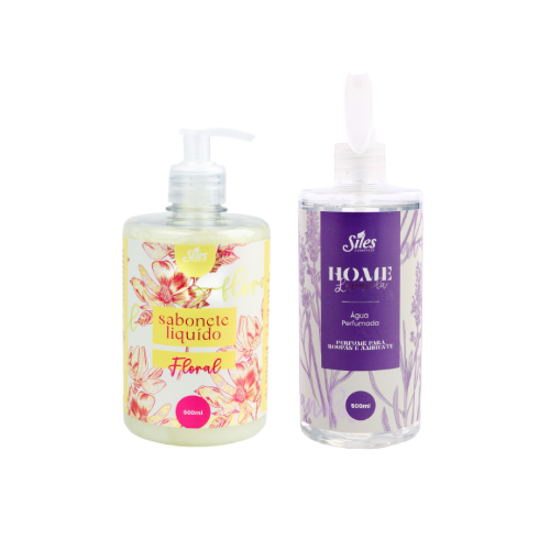 Kit Sabonete Líquido Floral + Água Perfumada Lavanda 500ml