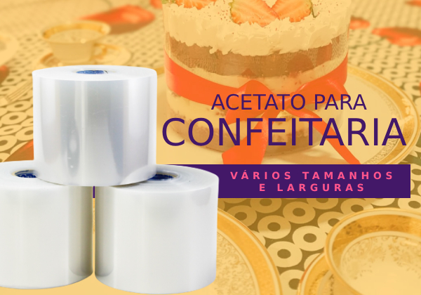 Fita de acetato para confeitaria - Largura de 7 centímetros (Rolos de 50 metros)