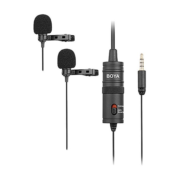 BOYA BY-M1DM Microfone de Lapela Dual Omnidirecional