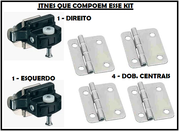 Sistema p/ Porta Sanfonada De Guarda Roupas Wing Line Wl26