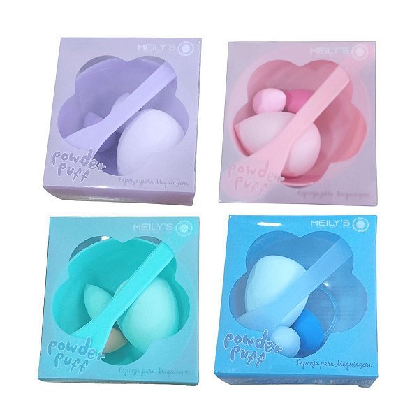 Kit Esponjas com Pote e Espátula para Skincare